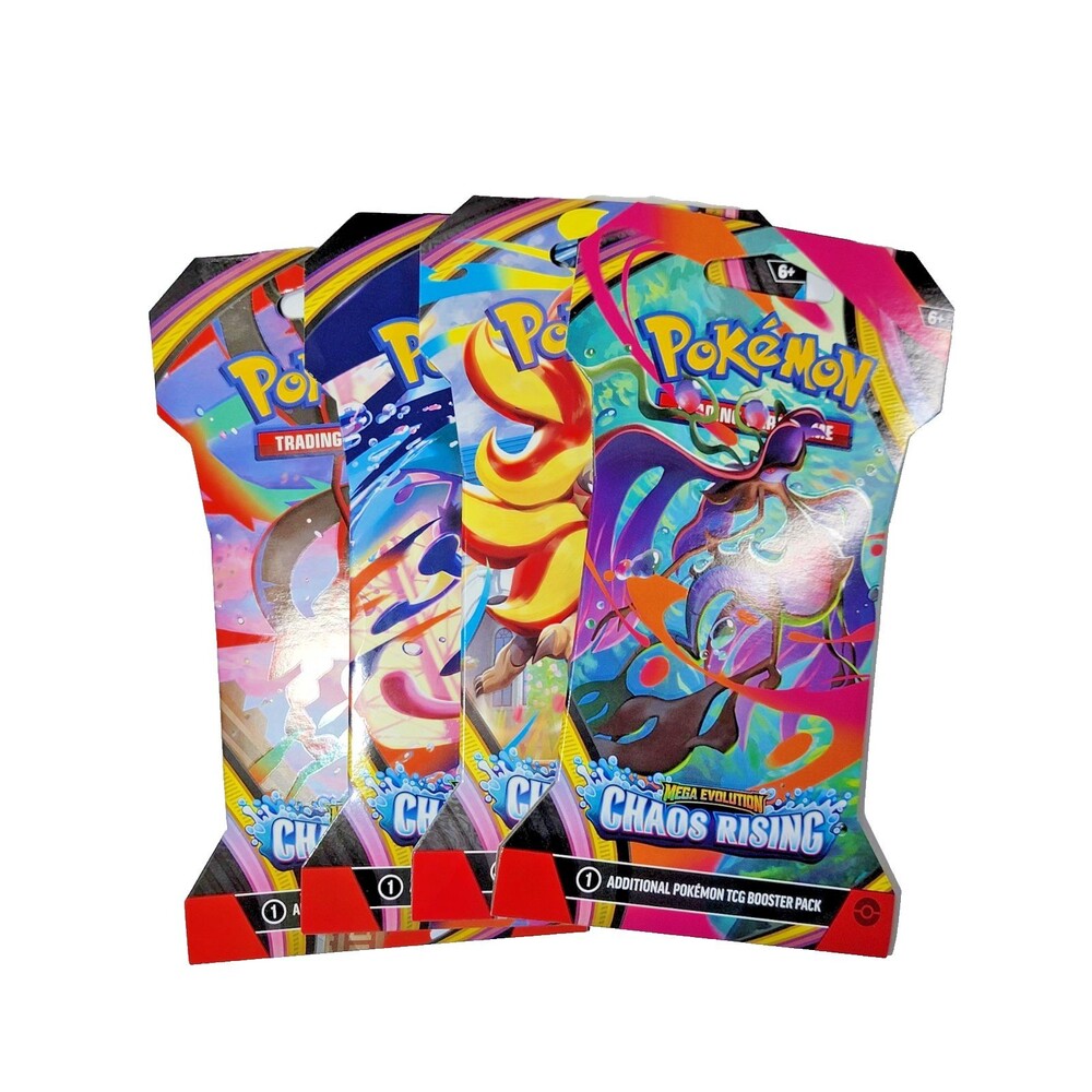 Pokémon Chaos Rising Sleeved Booster Pack Pokemon Set of 4 - New Sealed